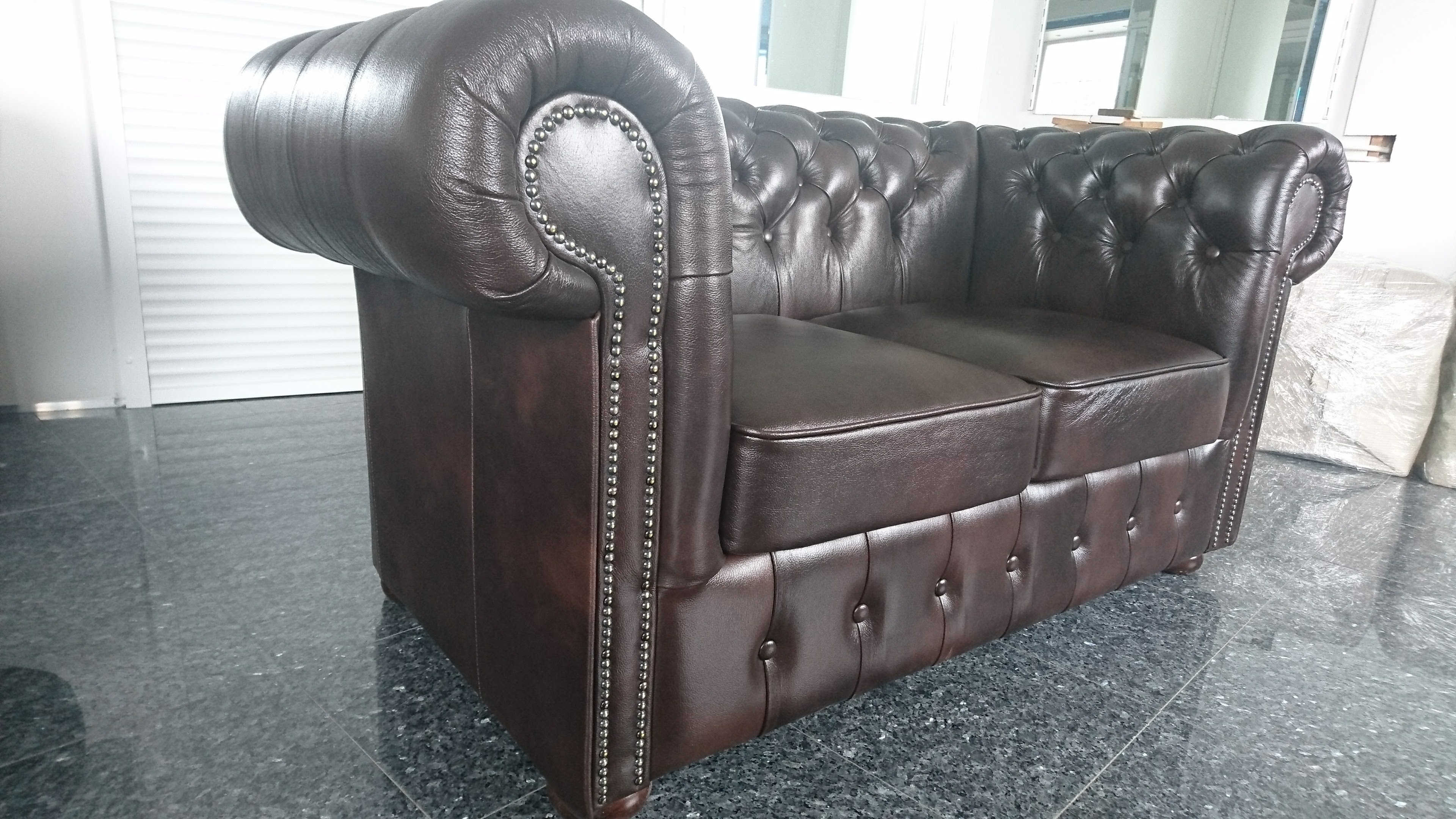 Classic Antikbraun 2 Sitzer Chesterfield Sofa Chesterfield Klassik